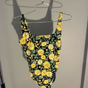 Old Navy Black and Yellow Floral One Piece